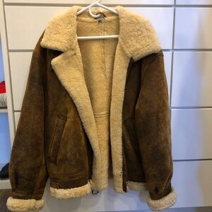 Shearling Lined Brown Jacket